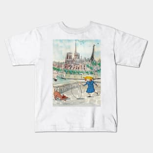 Madeline Paris Watercolor Kids T-Shirt